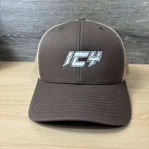 ICY Hat Cap Snap Back Brown Mesh‎ Back One Size Adjustable